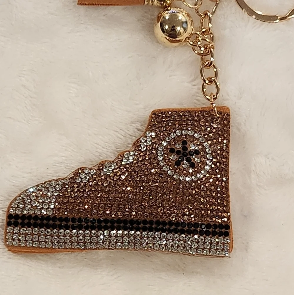 Gold and Silver Converse Sneaker Keychain Bag Charm